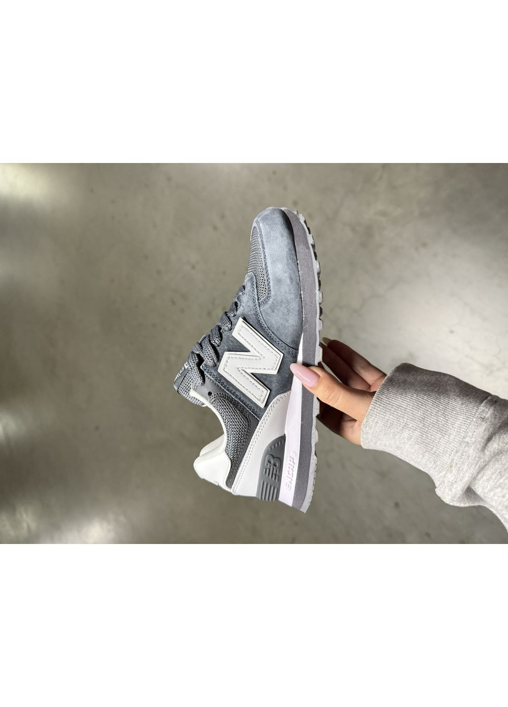 Сірі Осінні кросівки чоловічі new balance 574 grey white нью беланс 574 No Brand