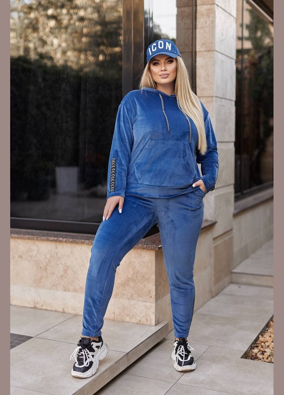 Женский велюровый костюм цвет джинс New Trend (304990211)