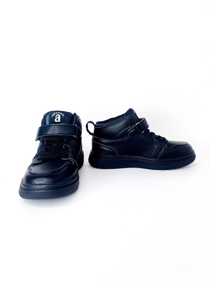 Черные демисезонные ботинки хайтопы 26 г 17 см черный артикул д184 Apawwa