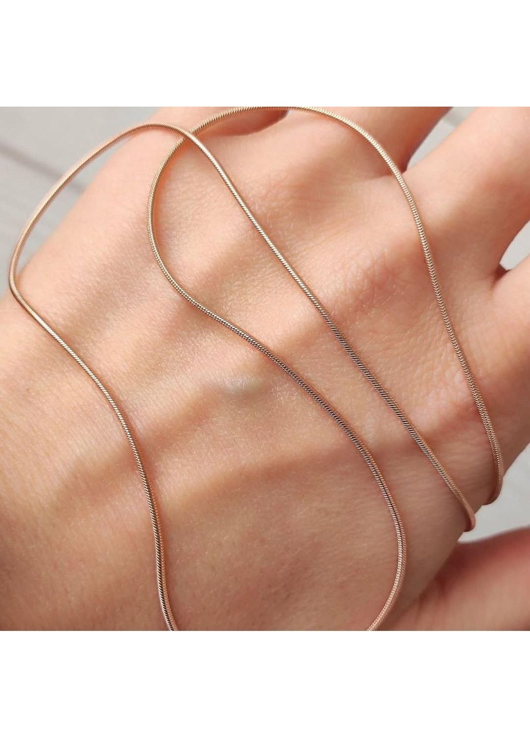 Серебряная цепочка Снейк в позолоте 40 см No Brand (366882897)