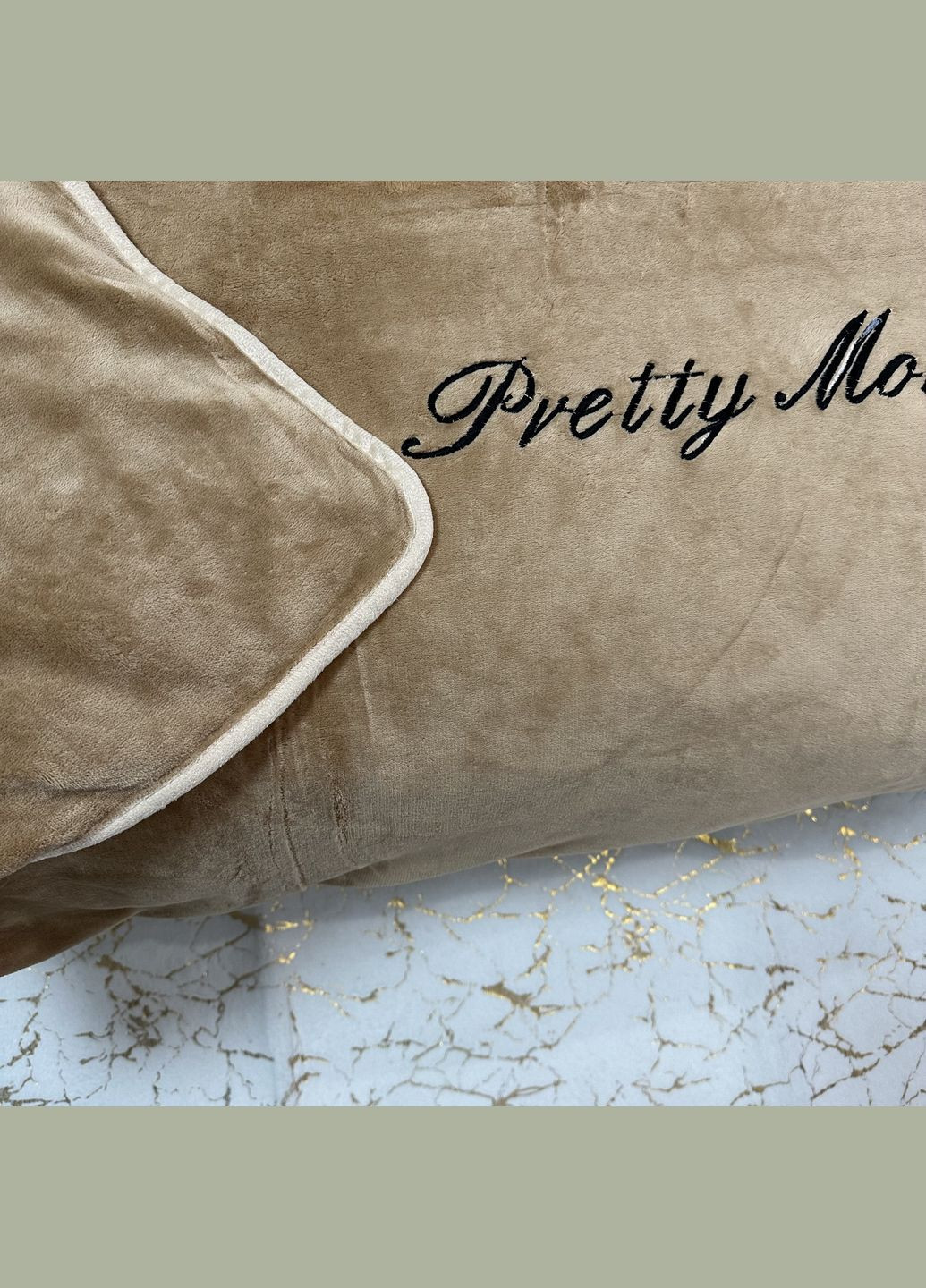 Велюровий теплий комплект постільної білизни євро розміру горіхового кольору No Brand (315749964)