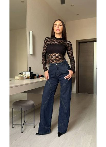 Женское боди с кружевом (гипюр), белое, р. (ст. 195IR) No Brand (367109080)