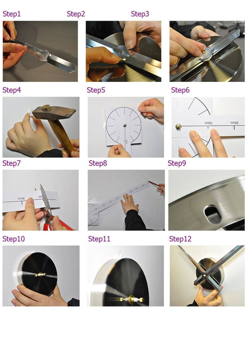 3D годинник настінний темно-сірий Римські цифри Б230-47' No Brand (302242296)
