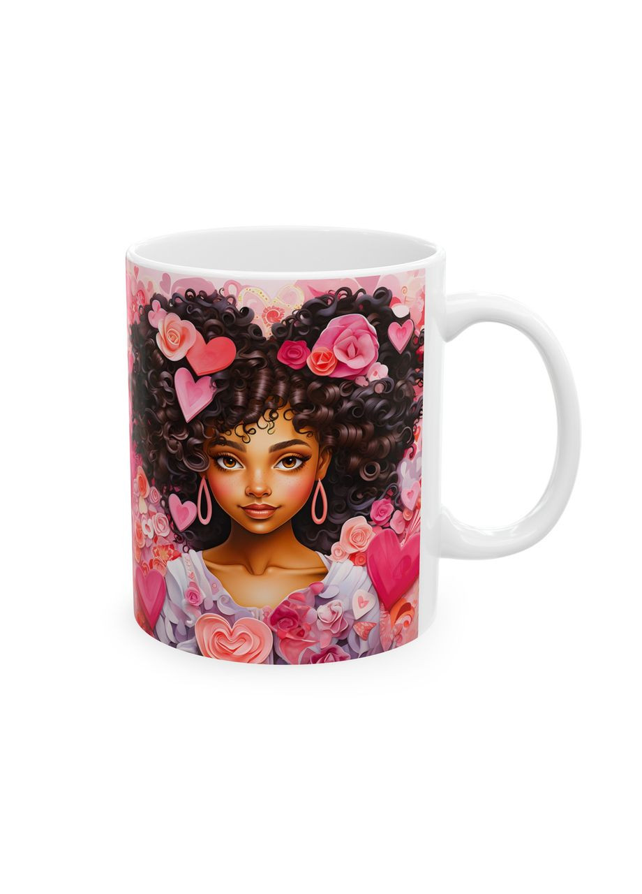 Керамічна чашка з дизайном "Дівчина з трояндами"- 4 No Brand (368671314)