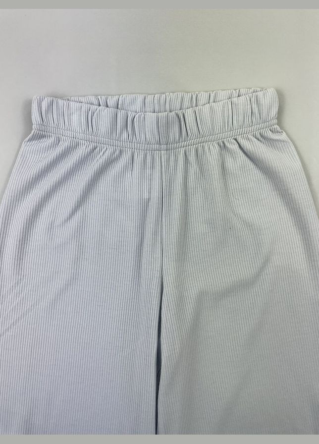 Бузковий літній комплект для дівчинки топ та палаццо в рубчик Mevis