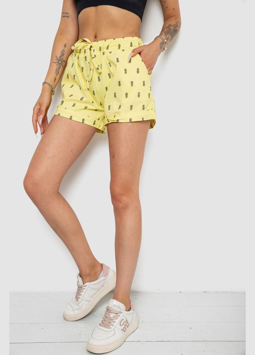 Шорты женские с принтом, цвет джинс, 238R7164-2 Anello (339106040)