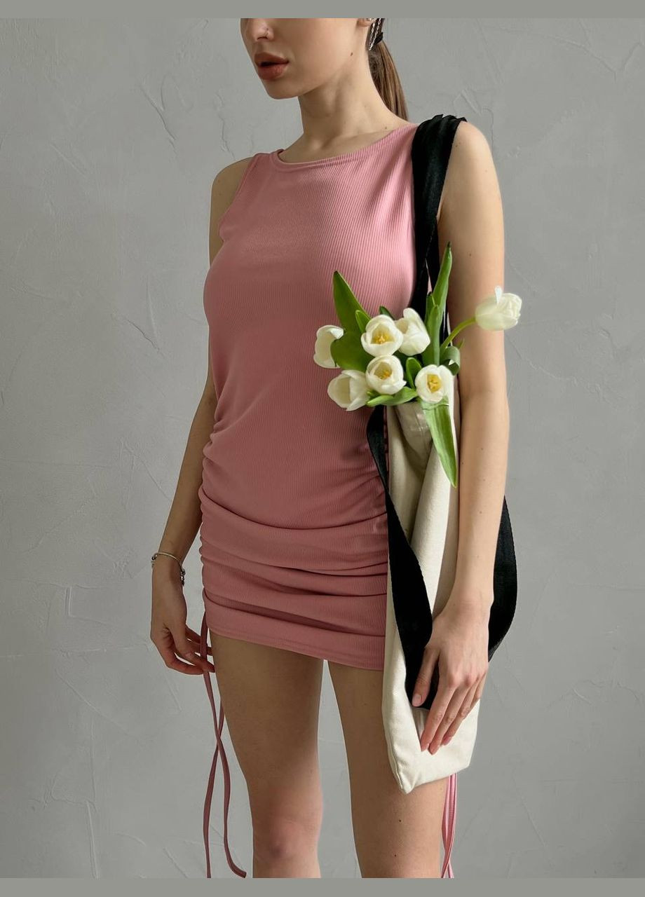 Розовое кэжуал платье N.Family однотонное