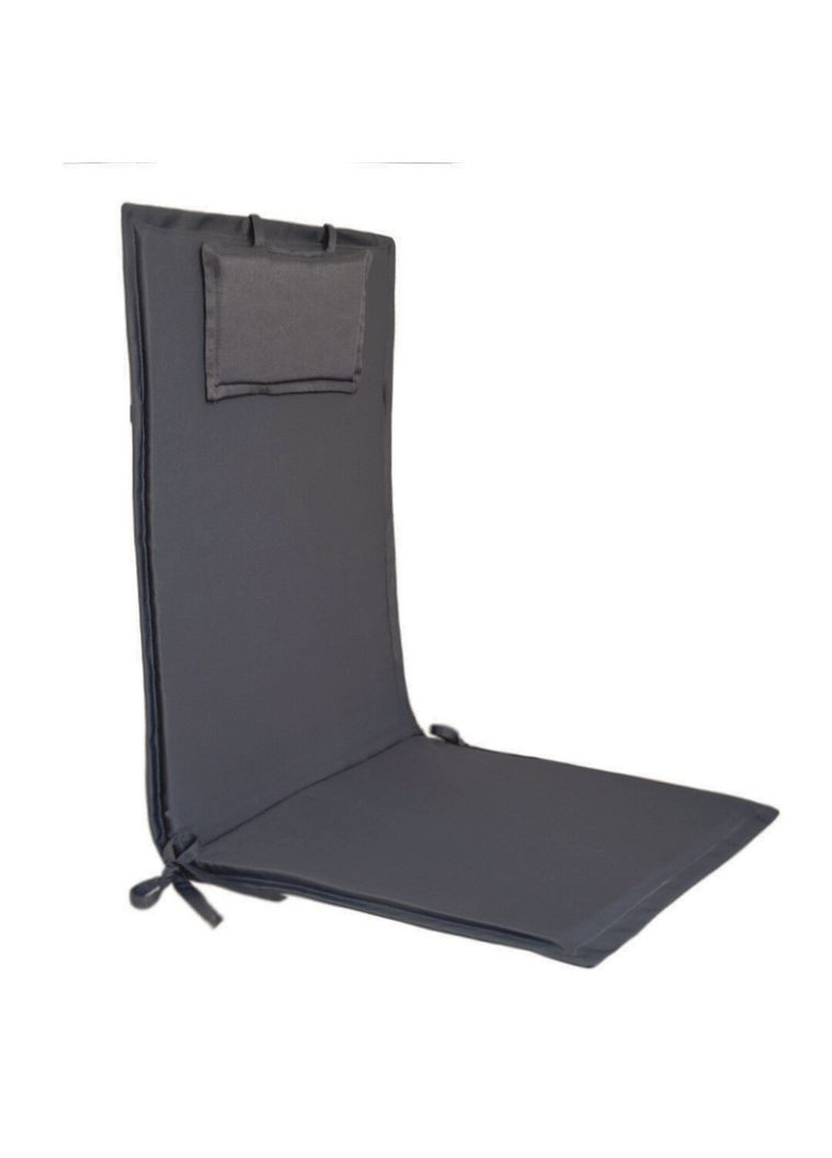 Матрац на лежак шезлонг садовий з підголівником 150х50х3 см сірий No Brand (324829129)