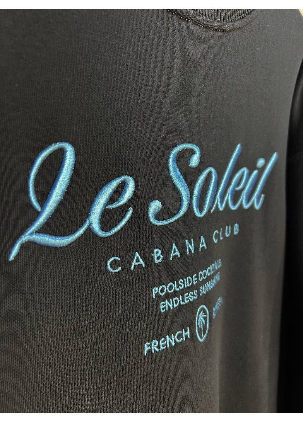 Чорний світшот жіночий 24-03 оверсайз подовжений напис вишивка попереду утеплений чорний PEPPER MINT (312551266)