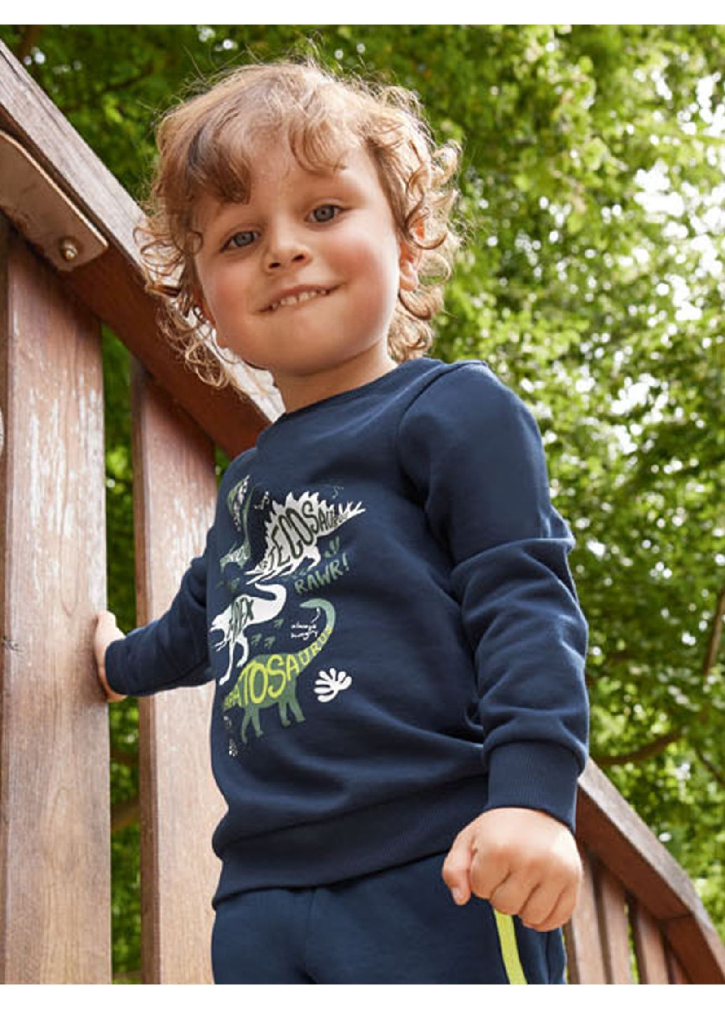 Lupilu світшот на флісі динозавр темно-синій повсякденний, кежуал трикотаж