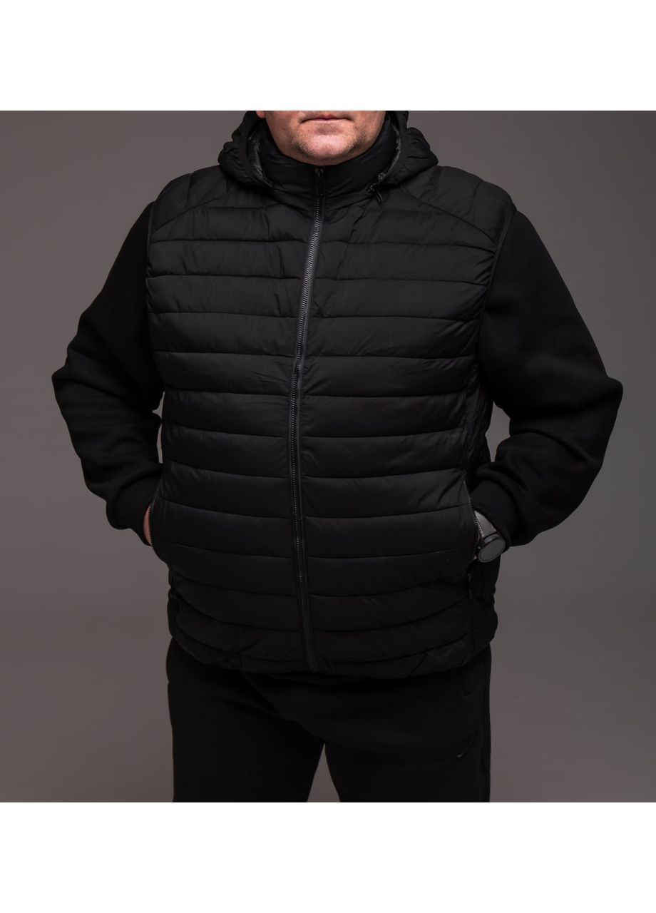 Утепленный мужской жилет черный БАТАЛ No Brand (364260836)