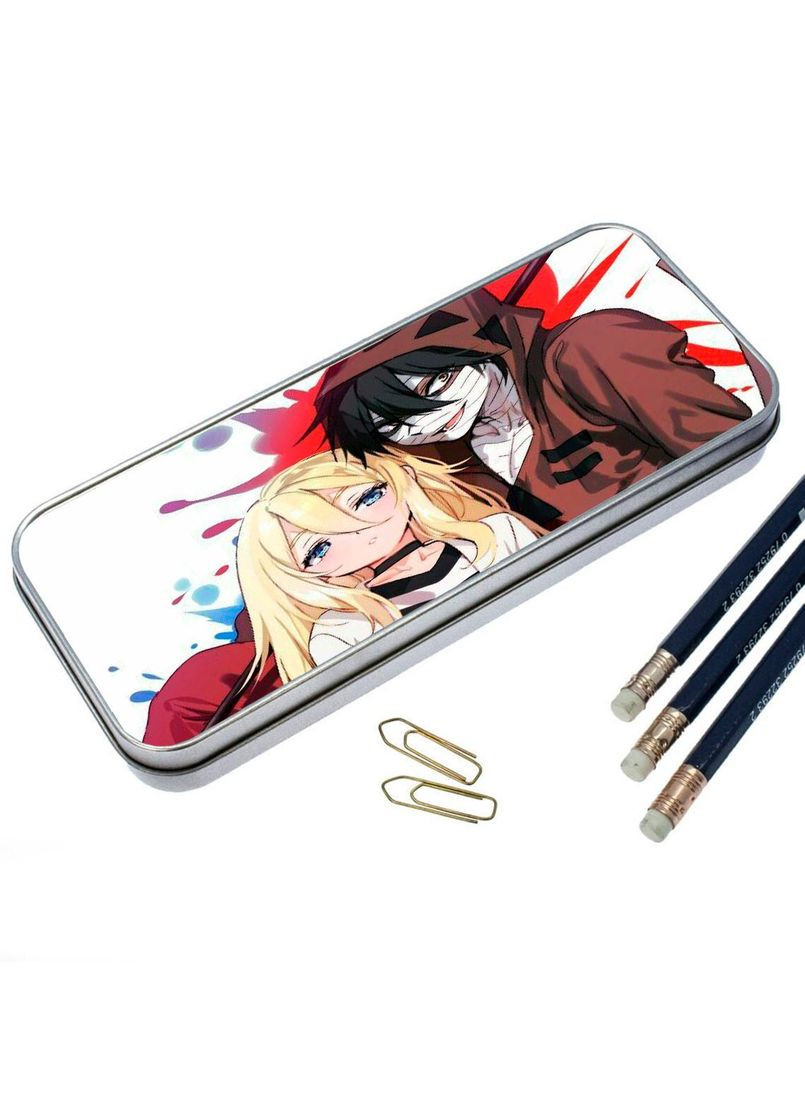 Органайзер для канцелярских принадлежностей металлический, кейс для мелочей Аниме Ангел кровопролития #003 7*18 см Silver No Brand (309151813)