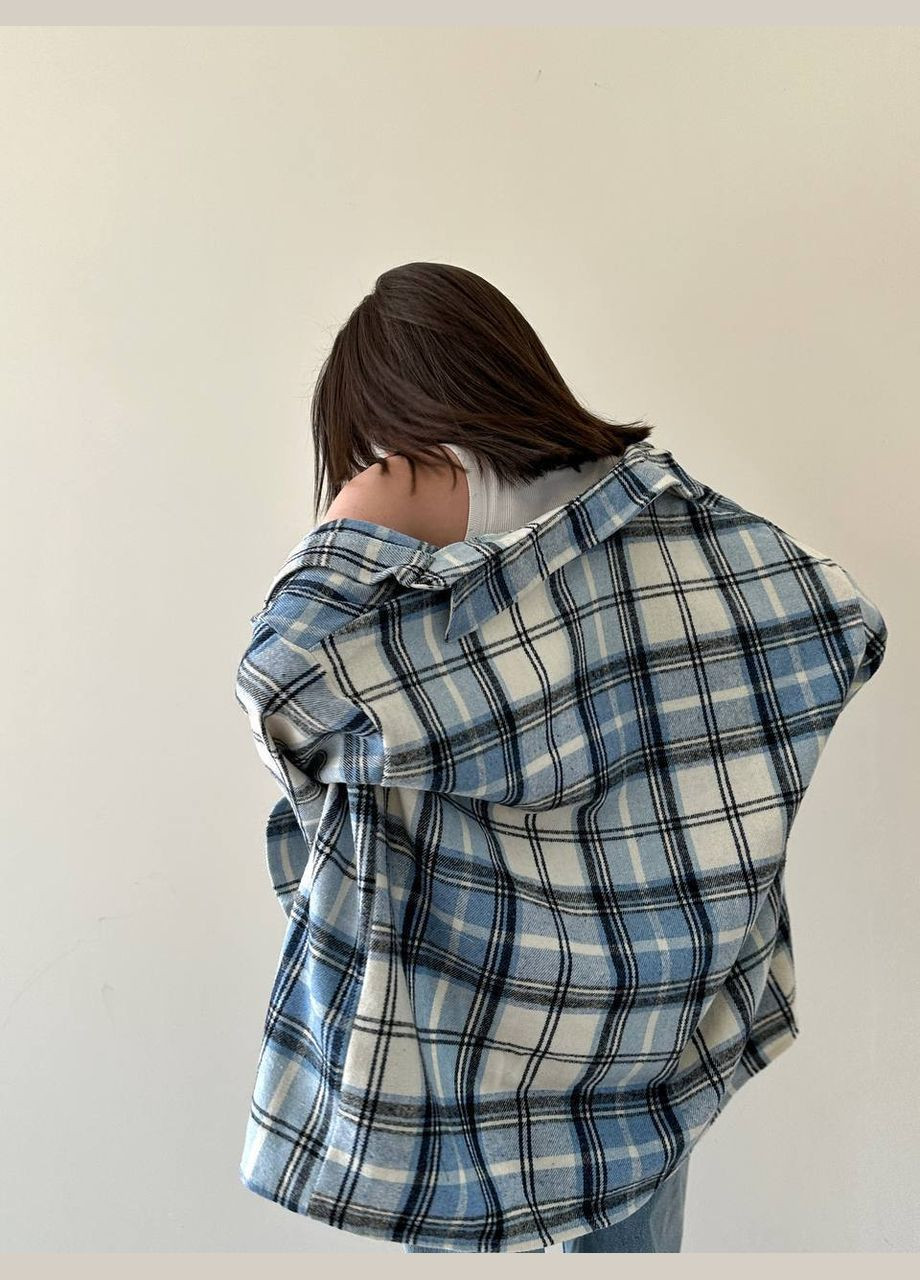 Голубой рубашка в клетку No Brand