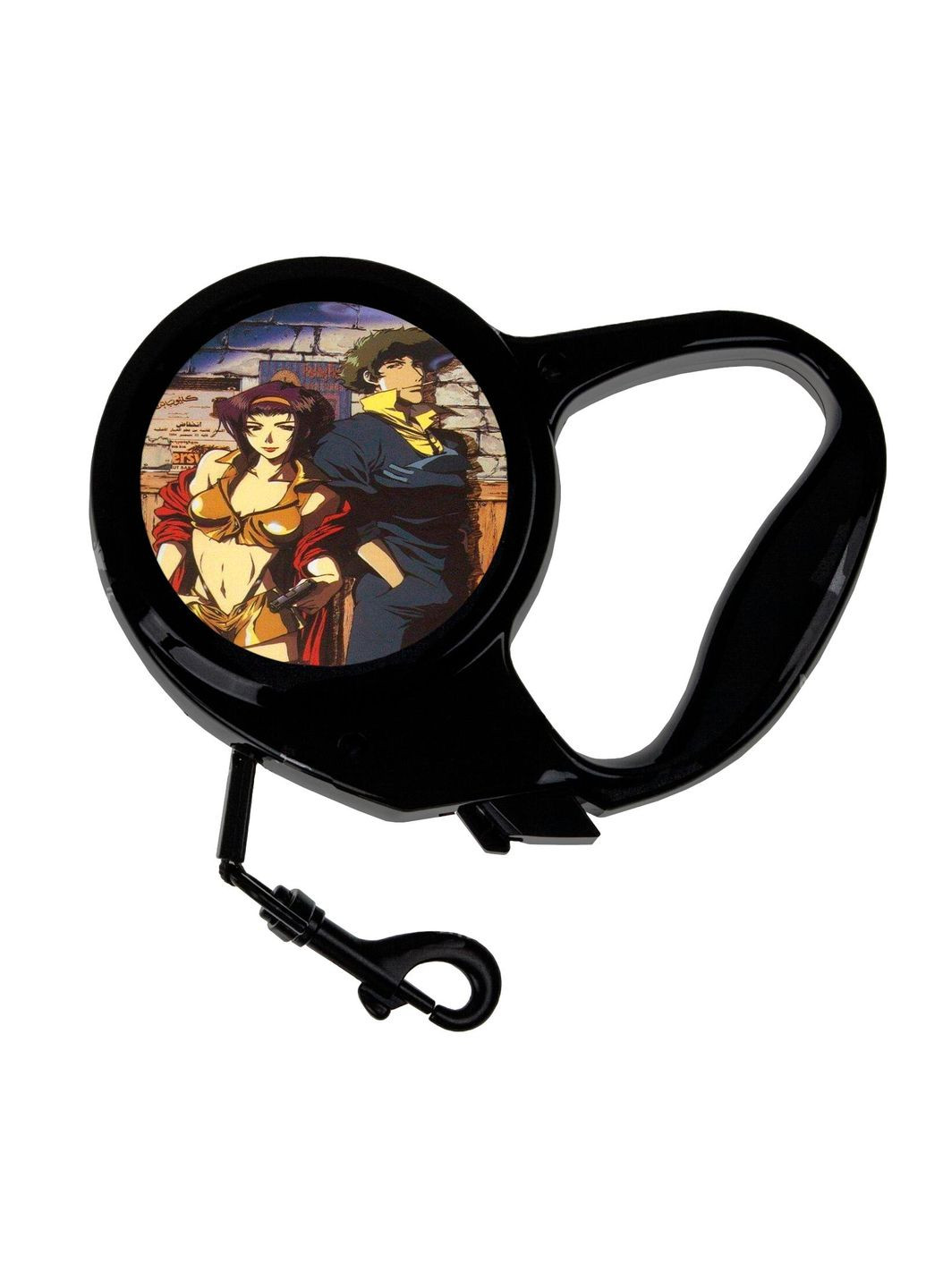 Поводок-рулетка для животных с принтом Аниме Ковбой Бибол #0004 3 м черный No Brand (309152585)