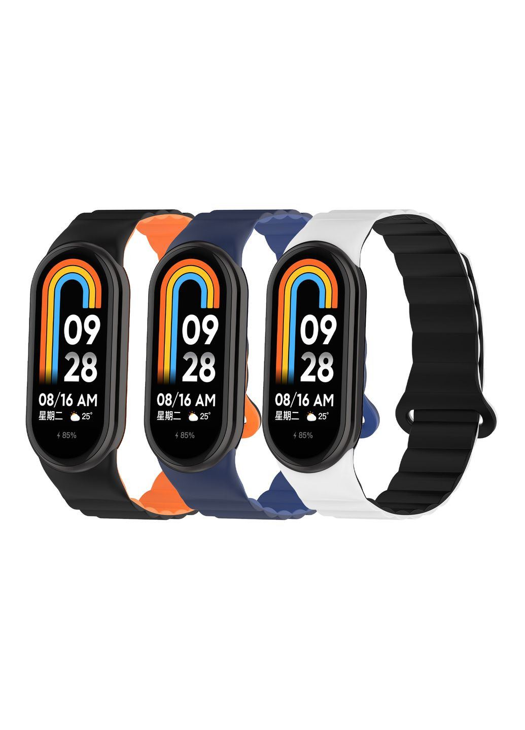 Ремешок для Xiaomi Mi Band 8/9 Silicone Link Цвет plum/black No Brand Xiaomi Smart Band 8,Xiaomi Smart Band 9,Xiaomi Smart Band 10 (340913738)