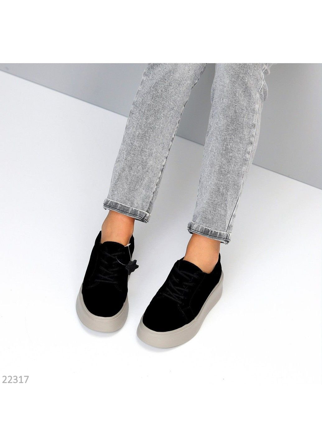 244 Кросівки Замшеві Чорні утеплені на платформі Hengji чорні демісезони (311226204)