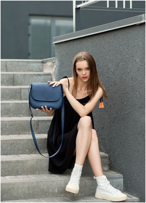 Женская сумка кроссбоди через плечо из экокожи Синяя (934024720) Sambag (360965642)