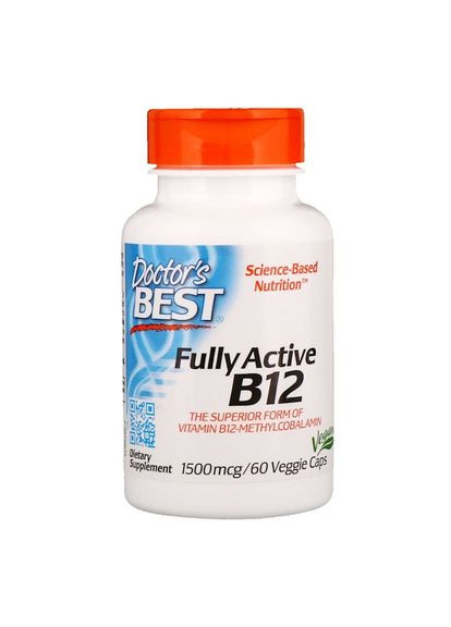 Витамин В12 (метилкобаламин),, 1500 мкг, 60 капсул Doctor's Best (365986935)
