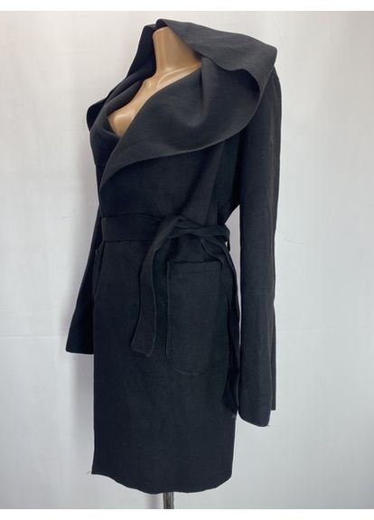 Чорне демісезонне Пальто однобортне Made in Italy