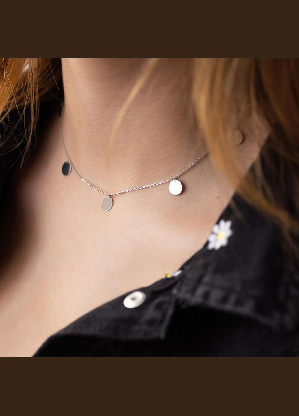 Серебряное колье Монетки 908-01149 38 Oniks (264392720)