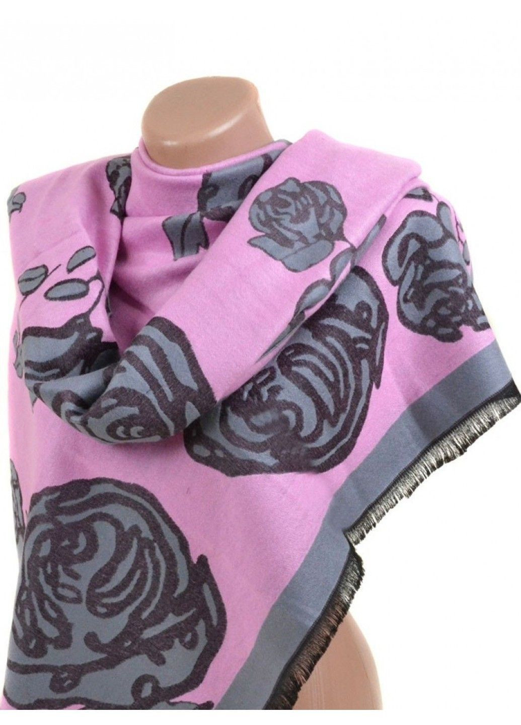 Жіночий теплий кашеміровий палантин 32061 pink BR-S (363921164)