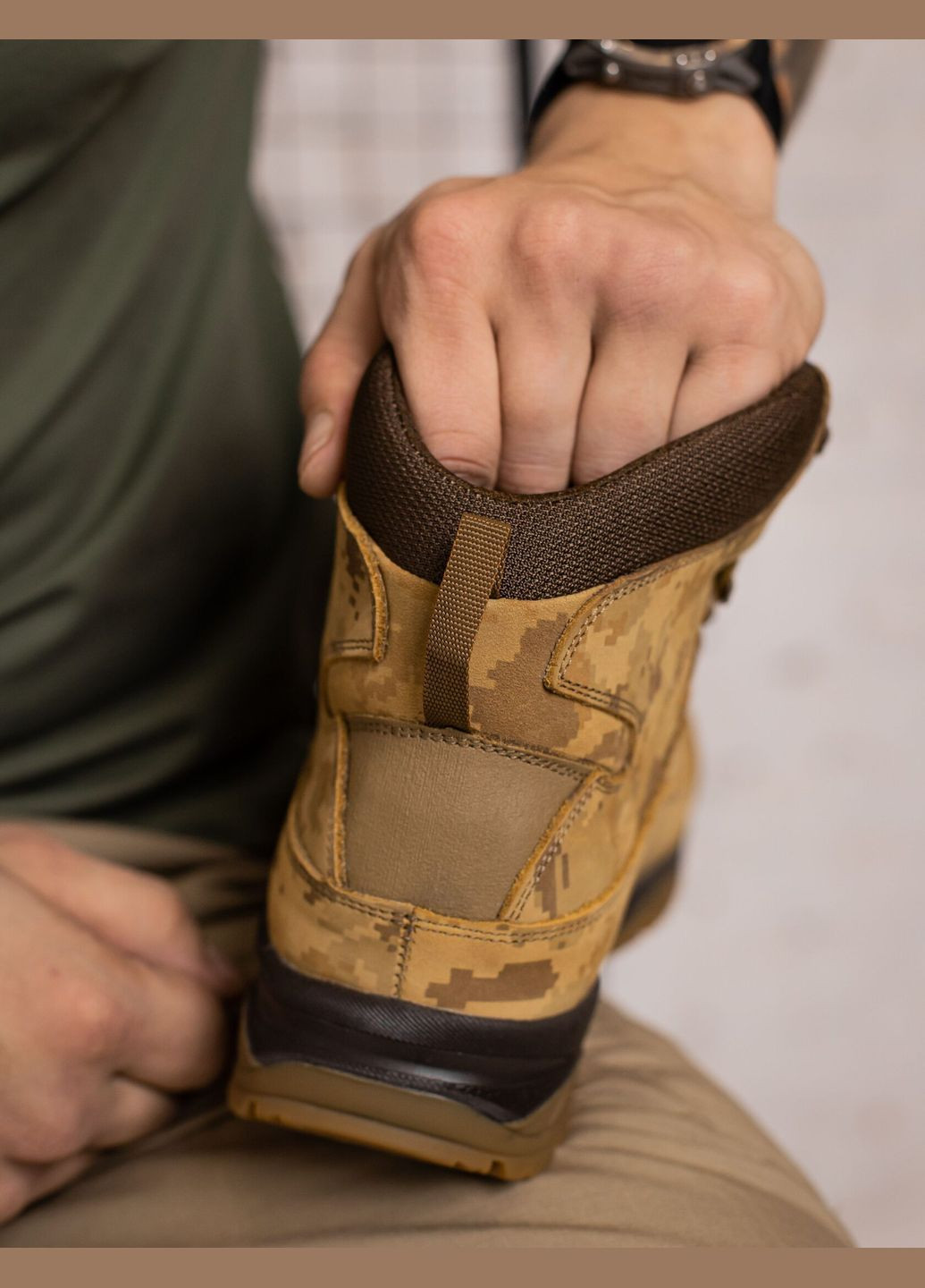 Кожаные Демисезонные Мужские Берцы Тактические. 36-46р Койот+Пиксель. Водонепроницаемые! STDM-1023 No Brand (301137929)