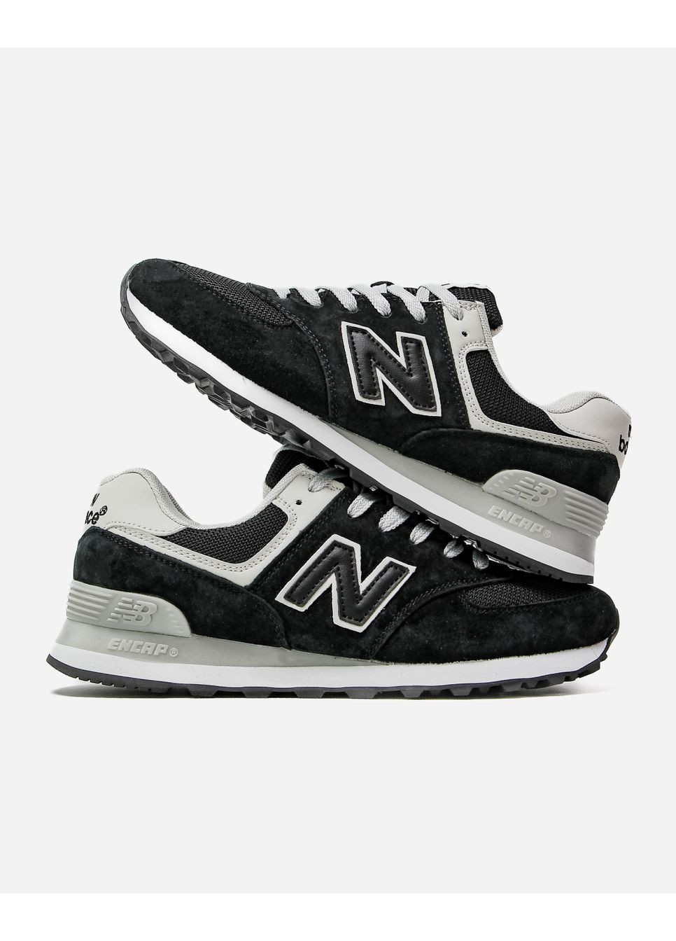 Черные демисезонные кроссовки мужские new balance 574 black white v4 нью беланс 574 No Brand