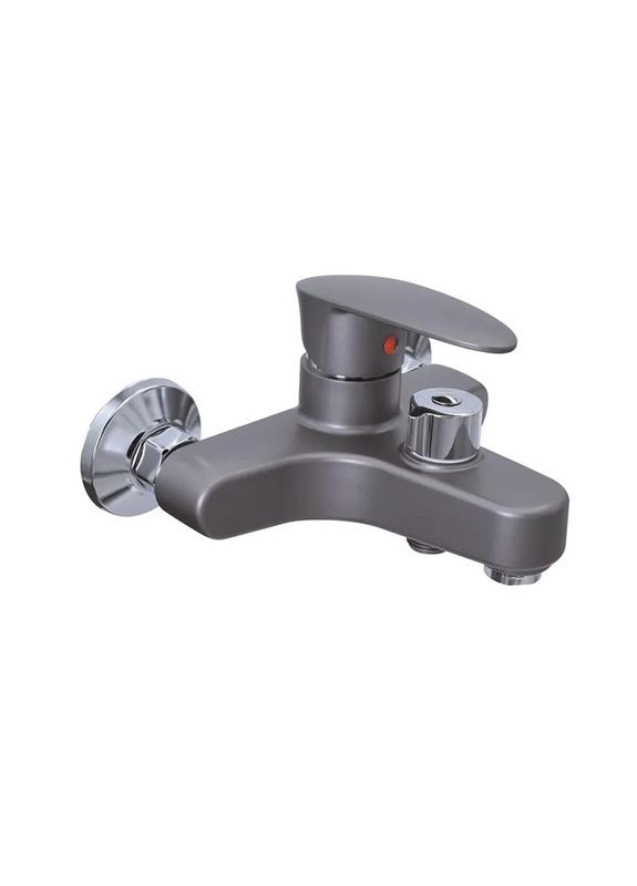 Змішувач для ванни CEZAR-009 EURO SET Graphite, зі шлангом, лійкою та кронштейном (PM0694) PLAMIX (321183934)