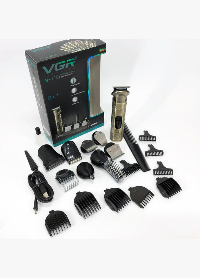Мужской набор V-110 8 в 1, Машинка для стрижки головы, Машинка для стрижки для дома VGR (364665454)