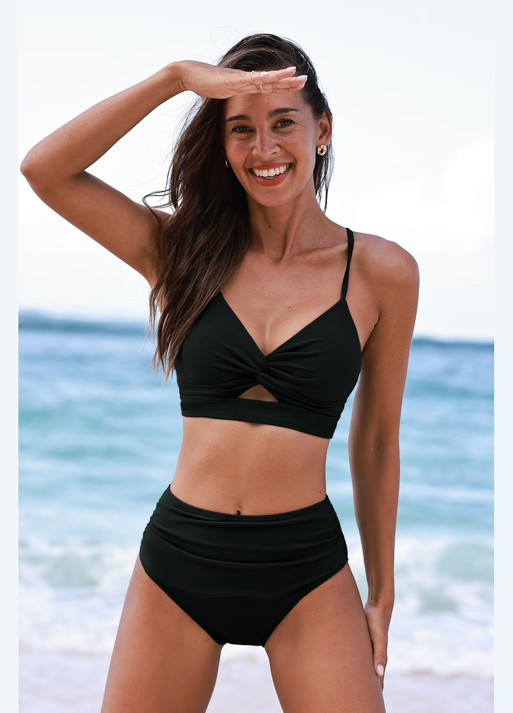 Чорний літній купальник CUPSHE