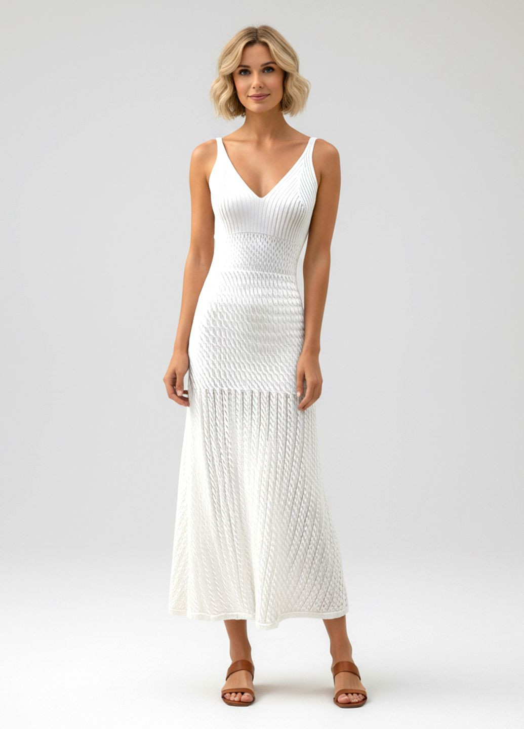 Білий кежуал легка літня трикотажна сукня білий а-силует Number Nine