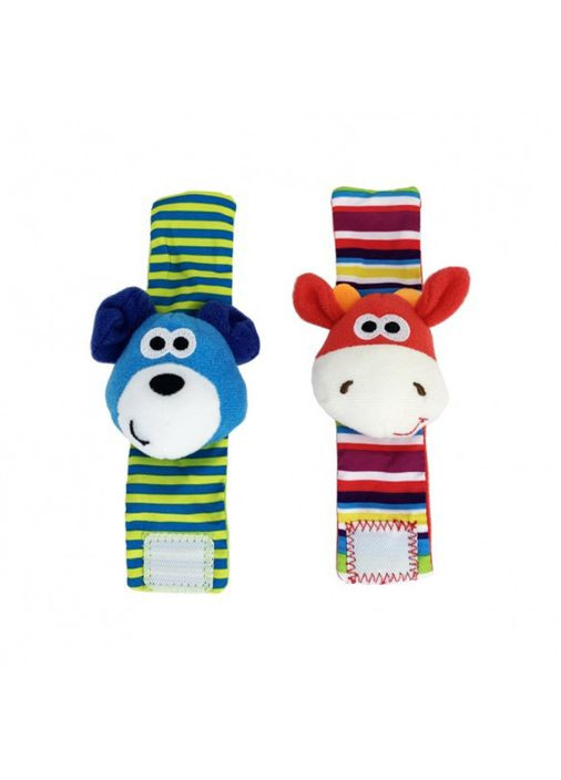 Детский набор носки и погремушки Коровка и собачка текстиль для малышей игрушка для развития моторики Mega Zayka (368760431)
