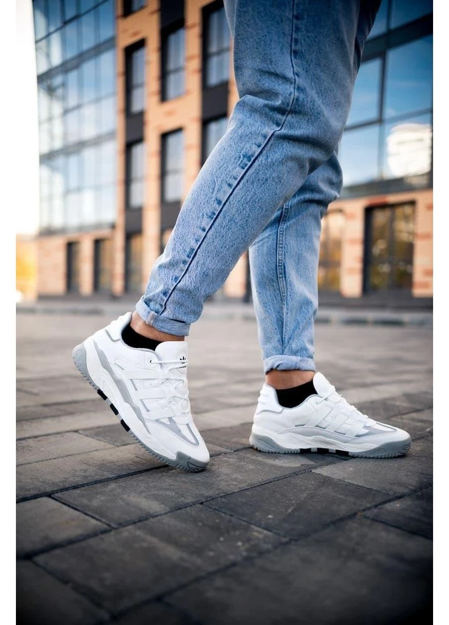 Білі літні кросівки adidas niteball white grey адідас найтбол No Brand