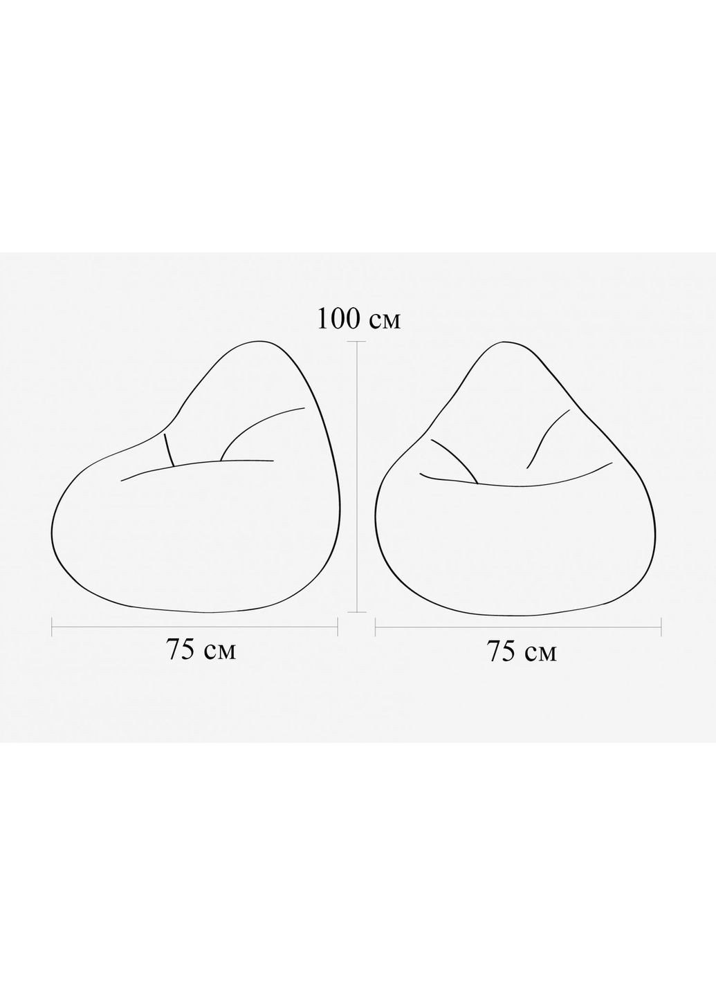 Кресло - мешок груша, M - 100х75 Akasya 282+Багира 11847 SkyPuff (361256853)