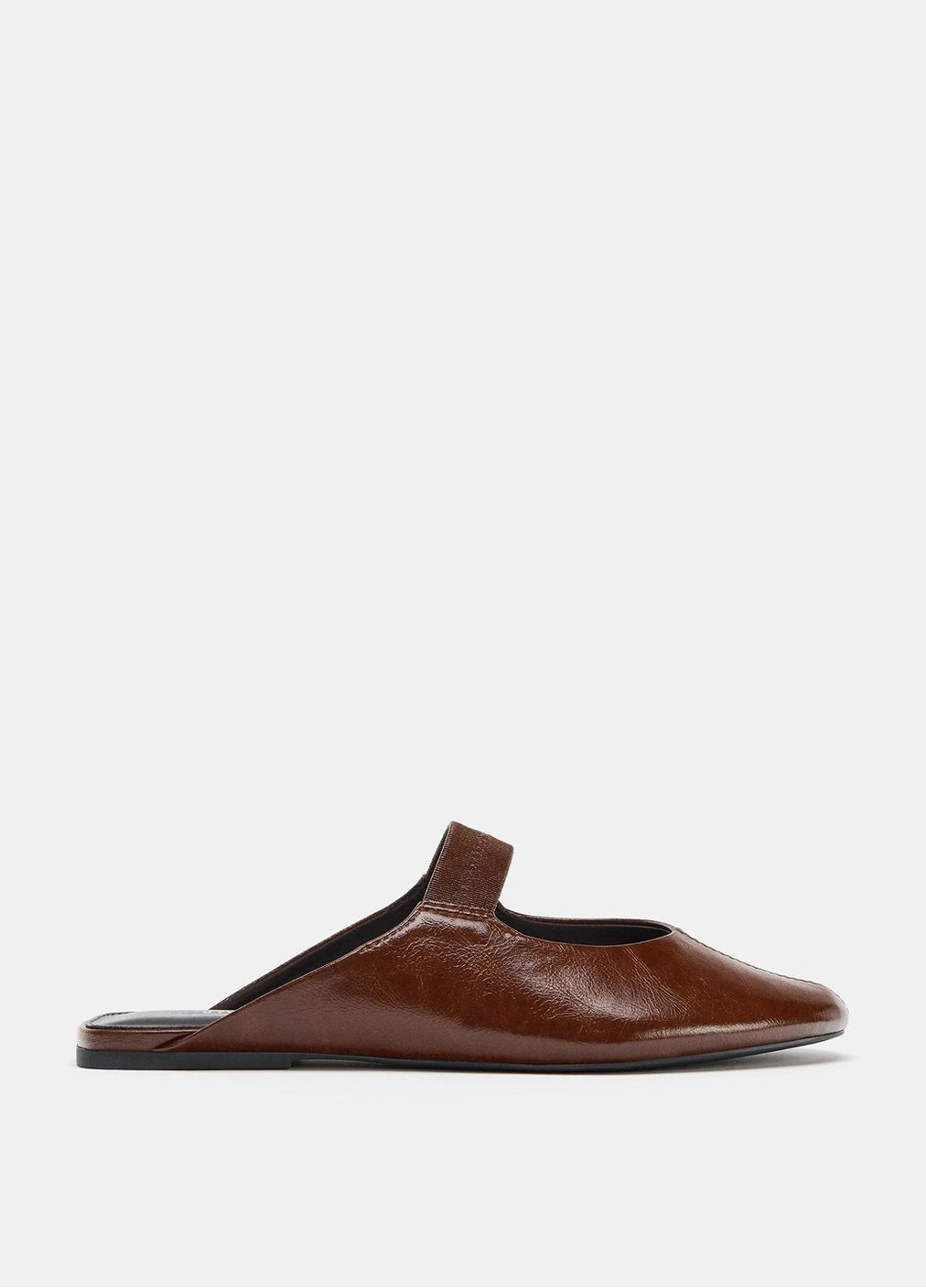 Женские балетки Zara | коричневые однотонные искусственная кожа (381603221)