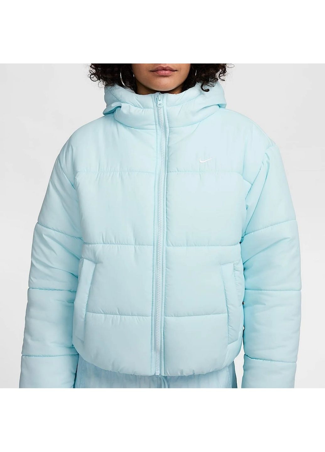 Блакитна куртка жіноча nsw tf synfl nk clsc pfr light blue Nike