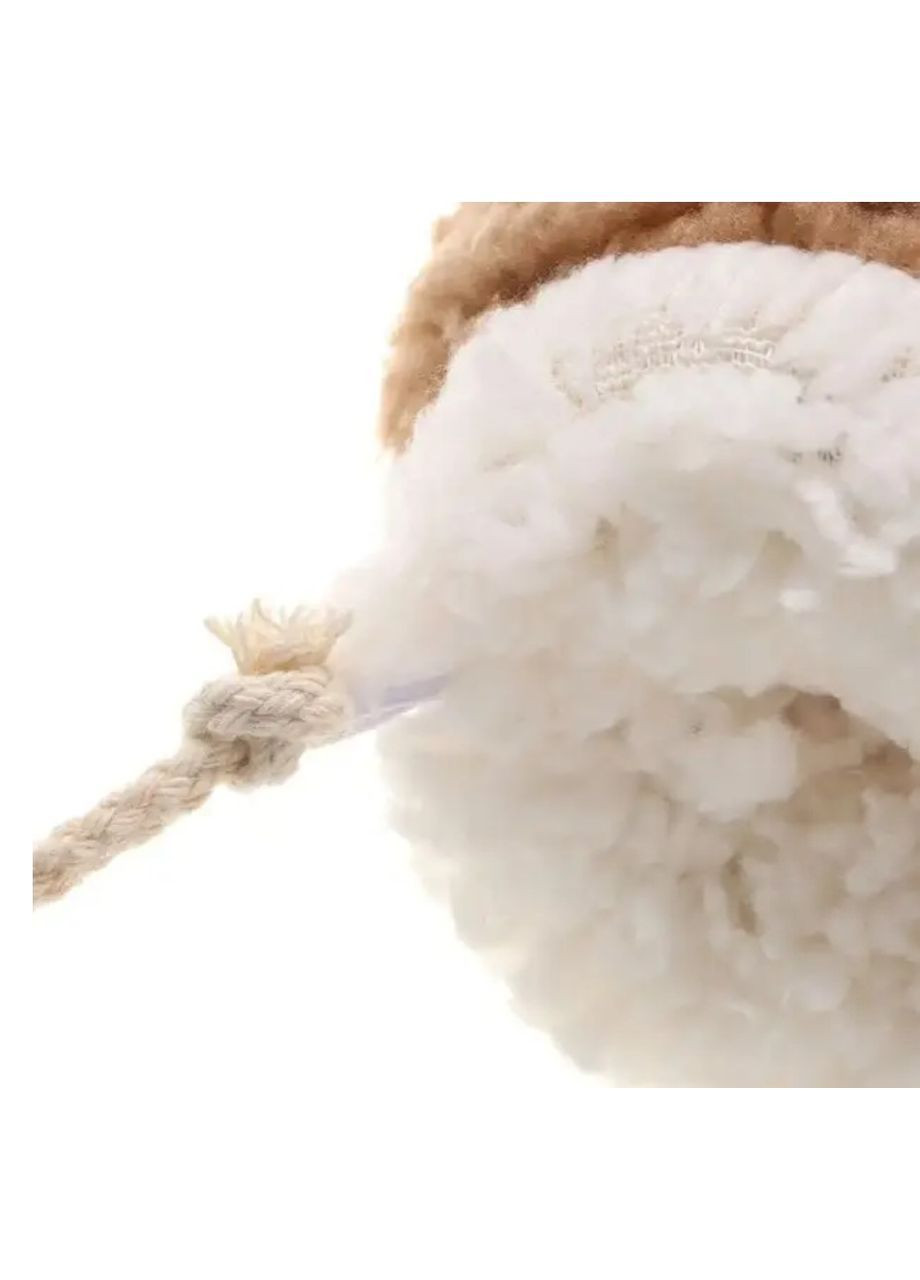 Рукавиці хутряні Тедді бежеві унісекс зі шнурком 21 см зі штучного хутра, теплі зимові для дорослих і підлітків No Brand (362961378)