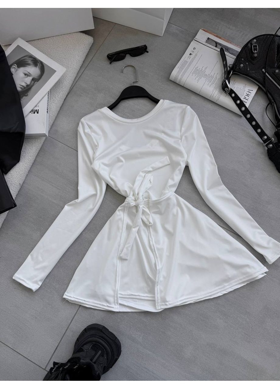 Молочное кэжуал женское платье-комбенизон двухсторонние Україна однотонное