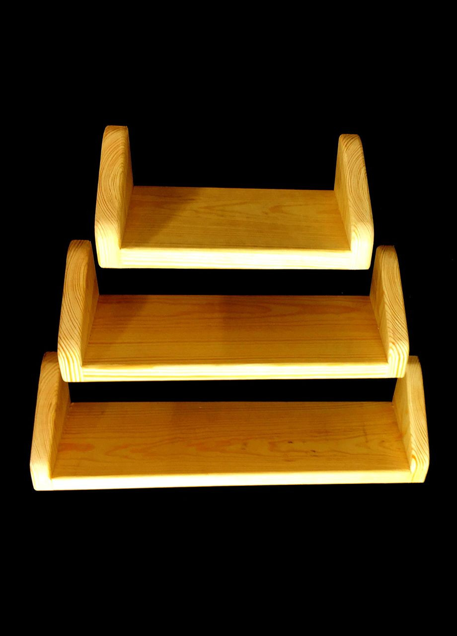 Набор настенных полок из дерева Мердека карри (НСП-006103) No Brand (328081931)