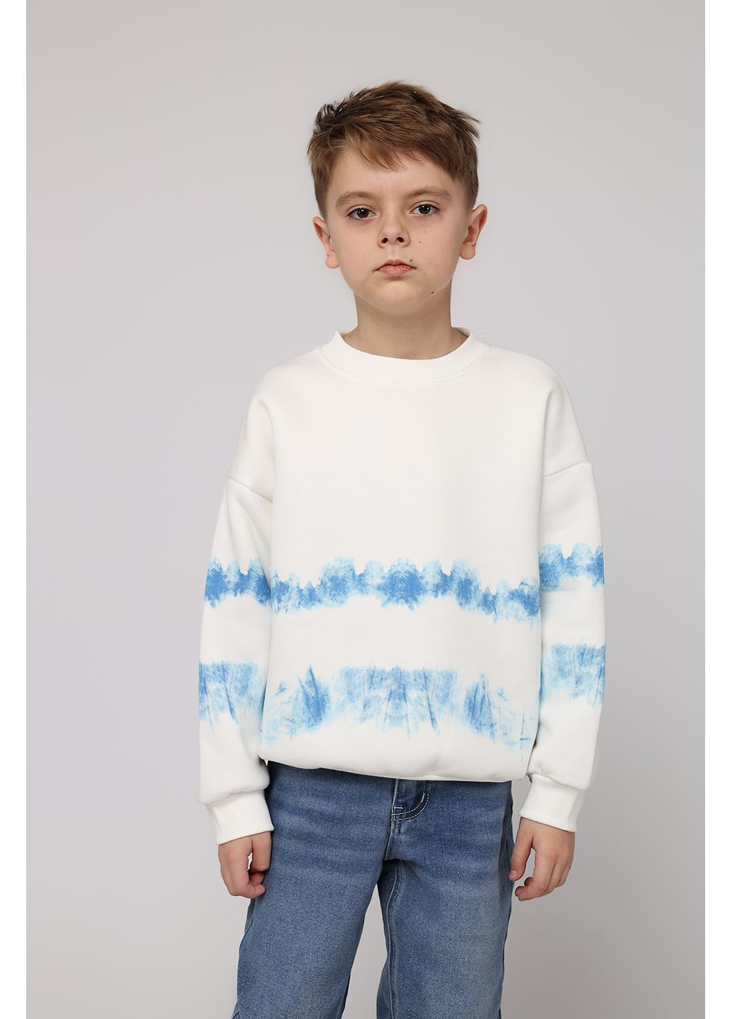 Yuki свитшот для мальчика цвет молочный cb-00284528 молочный футер