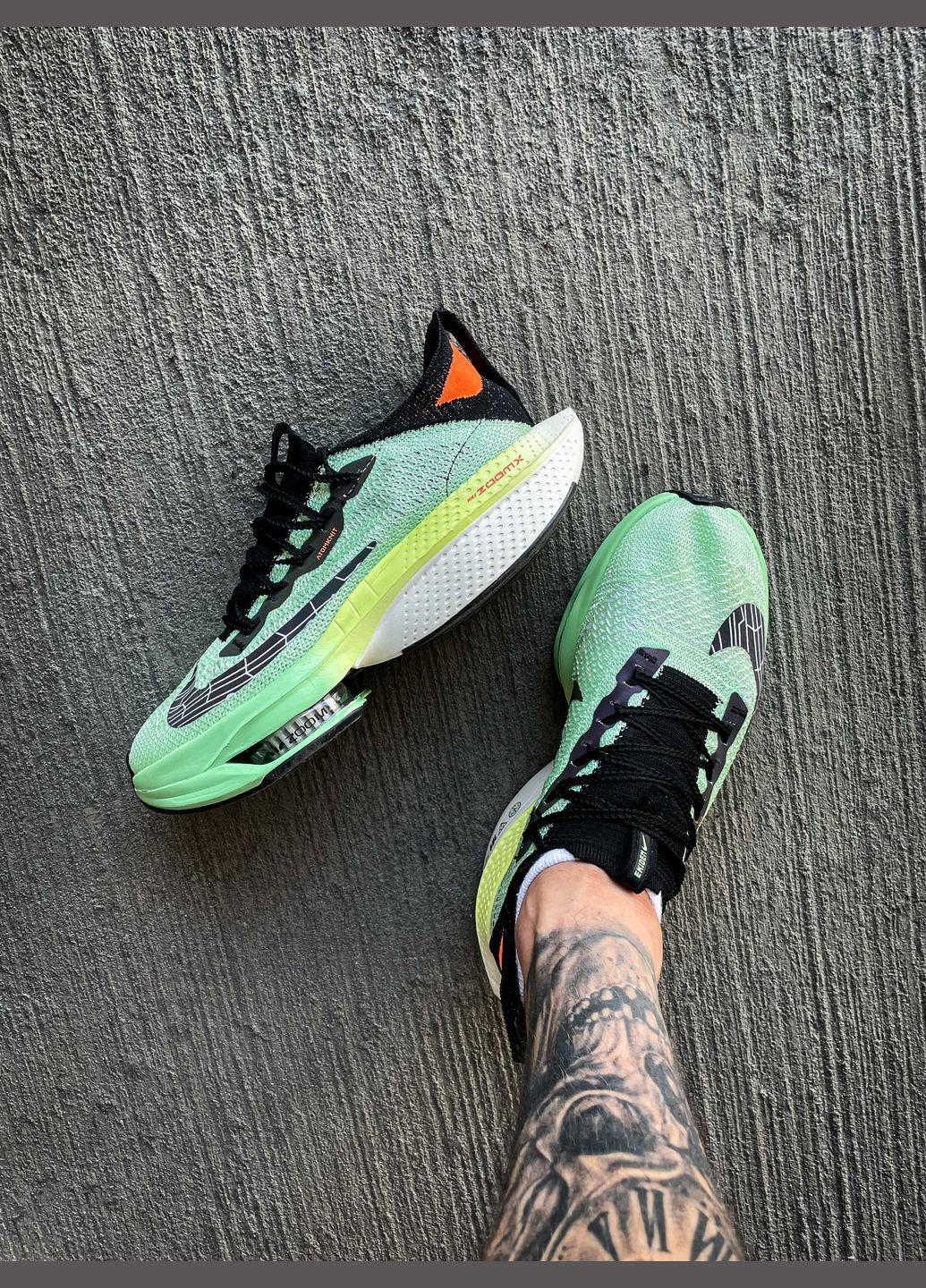 Зеленые всесезонные кроссовки мужские nike air zoom alphafly green | найк аир зум алфафлай зеленые No Brand