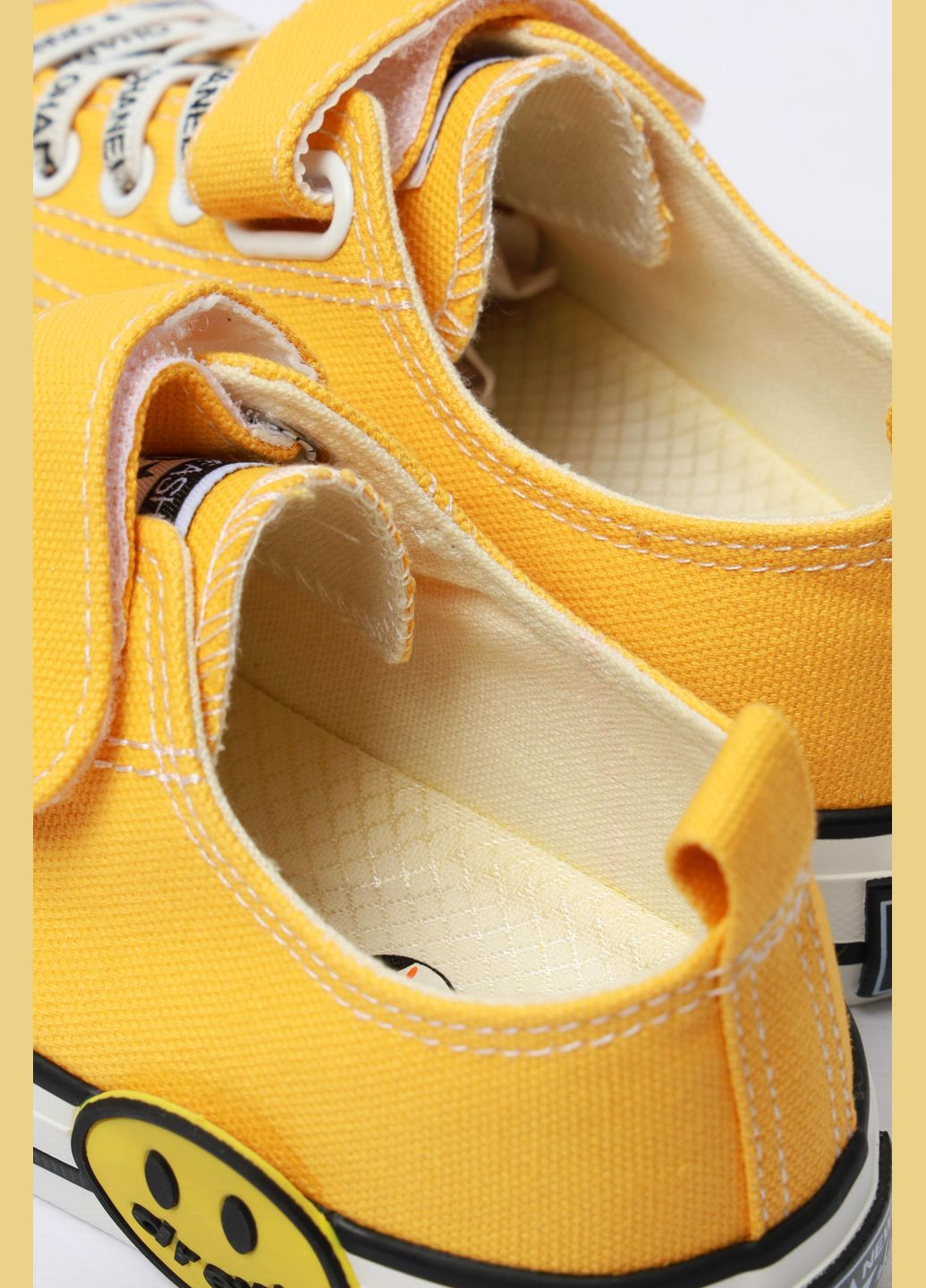 Желтые кеды детские желтого цвета однотонные текстиль Let's Shop