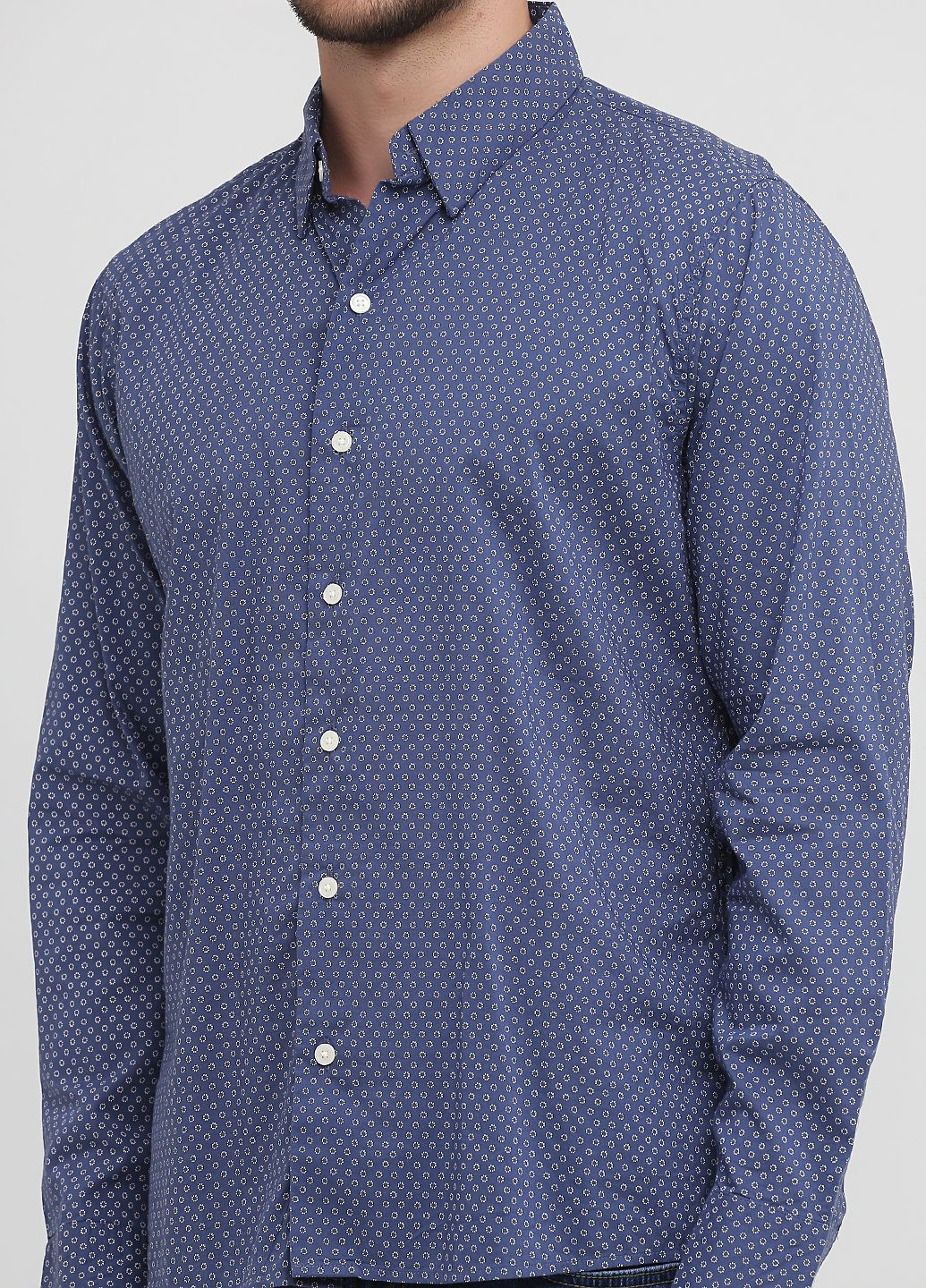 Синяя рубашка Abercrombie & Fitch