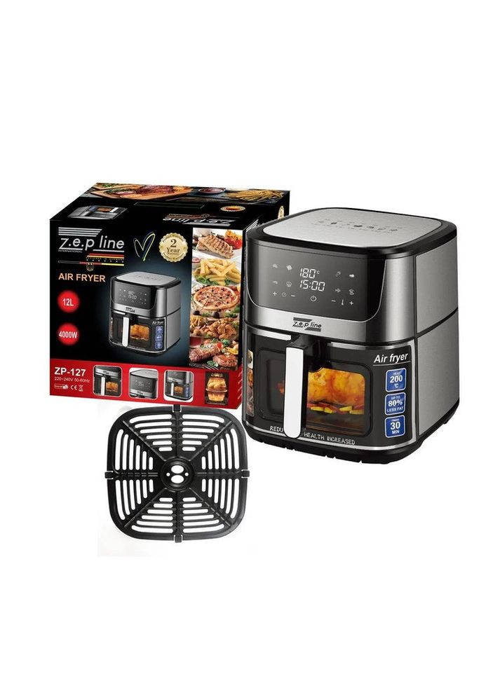 Аэрофритюрница безмасляная ZP-127 на 12л электрический аэрогриль с сенсорным управлением 4000Вт Zepline (322445534)