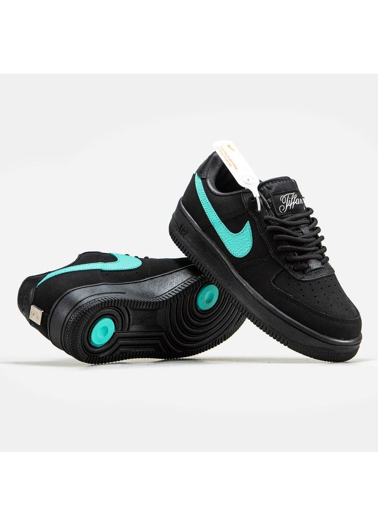 Чорні Осінні кросівки чоловічі nike air force 1 low x tiffany & co v2 найк аір форс 1 преміум No Brand
