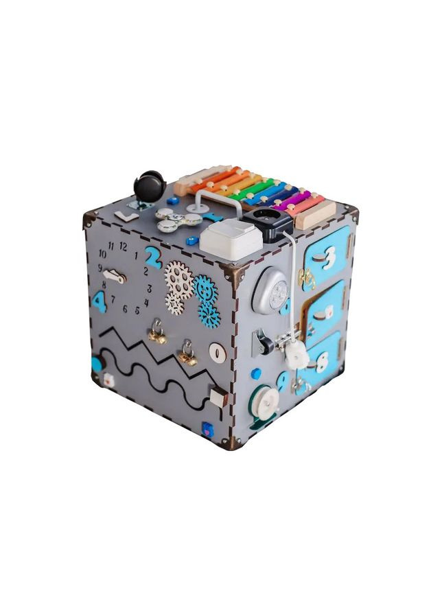 Розвиваюча іграшка Бізікуб TG200090 30х30х30 см Сірий Temple Group (300387294)