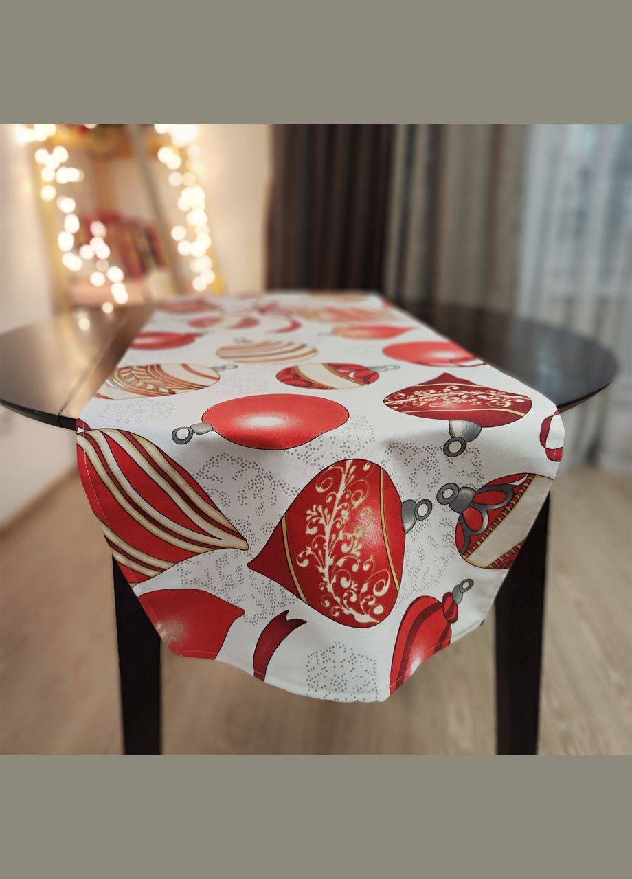 Ранер на стіл декоративна доріжка водовідштовхувальна тефлонова новорічна, настільна новорічна доріжка 37х100 Maystat (305390444)