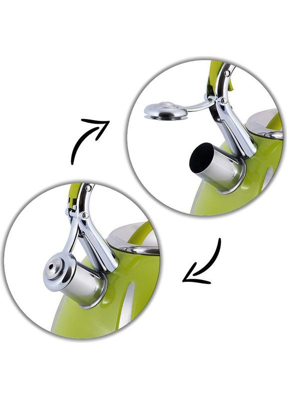 Чайник из нержавеющей стали 3л зеленый со свистком для чая и кипятка чайник со свистком Kamille (368980682)