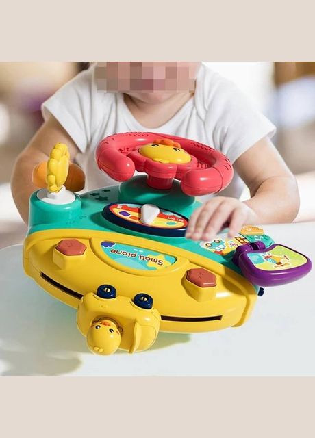 Музыкальный автотренажер 840 с музыкой и креплением для коляски Голубой Limo Toy (327796764)