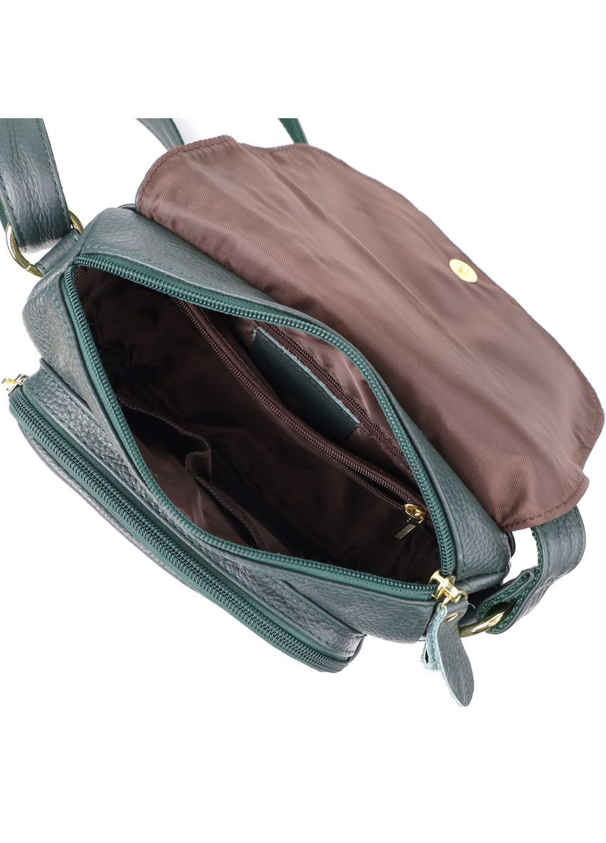 Повсякденна жіноча сумка з натуральної шкіри 22970 Зелений Vintage (361679838)